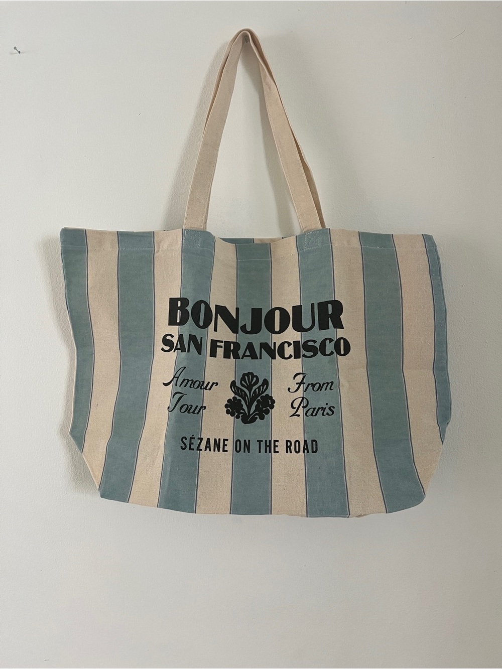 Sezane Striped Bonjour San Francisco Tote - Brand New